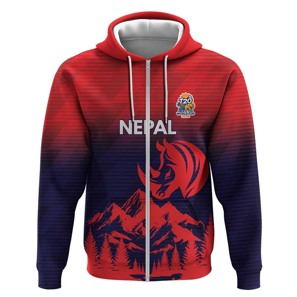 Custom Cricket Nepal East Asia-Pacific Hoodie Nepal Rhinos Twenty20 - Wonder Print Shop