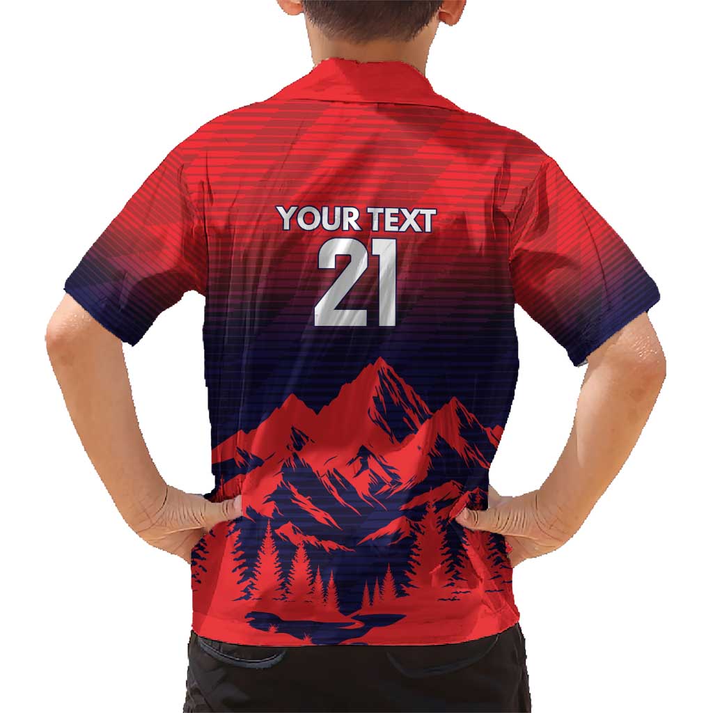 Custom Cricket Nepal East Asia-Pacific Kid Hawaiian Shirt Nepal Rhinos Twenty20 - Wonder Print Shop