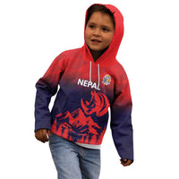 Custom Cricket Nepal East Asia-Pacific Kid Hoodie Nepal Rhinos Twenty20 - Wonder Print Shop