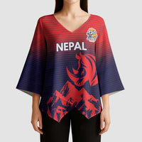 Custom Cricket Nepal East Asia-Pacific Kimono Sleeve Blouse Nepal Rhinos Twenty20 - Wonder Print Shop
