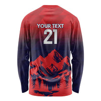 Custom Cricket Nepal East Asia-Pacific Long Sleeve Shirt Nepal Rhinos Twenty20 - Wonder Print Shop