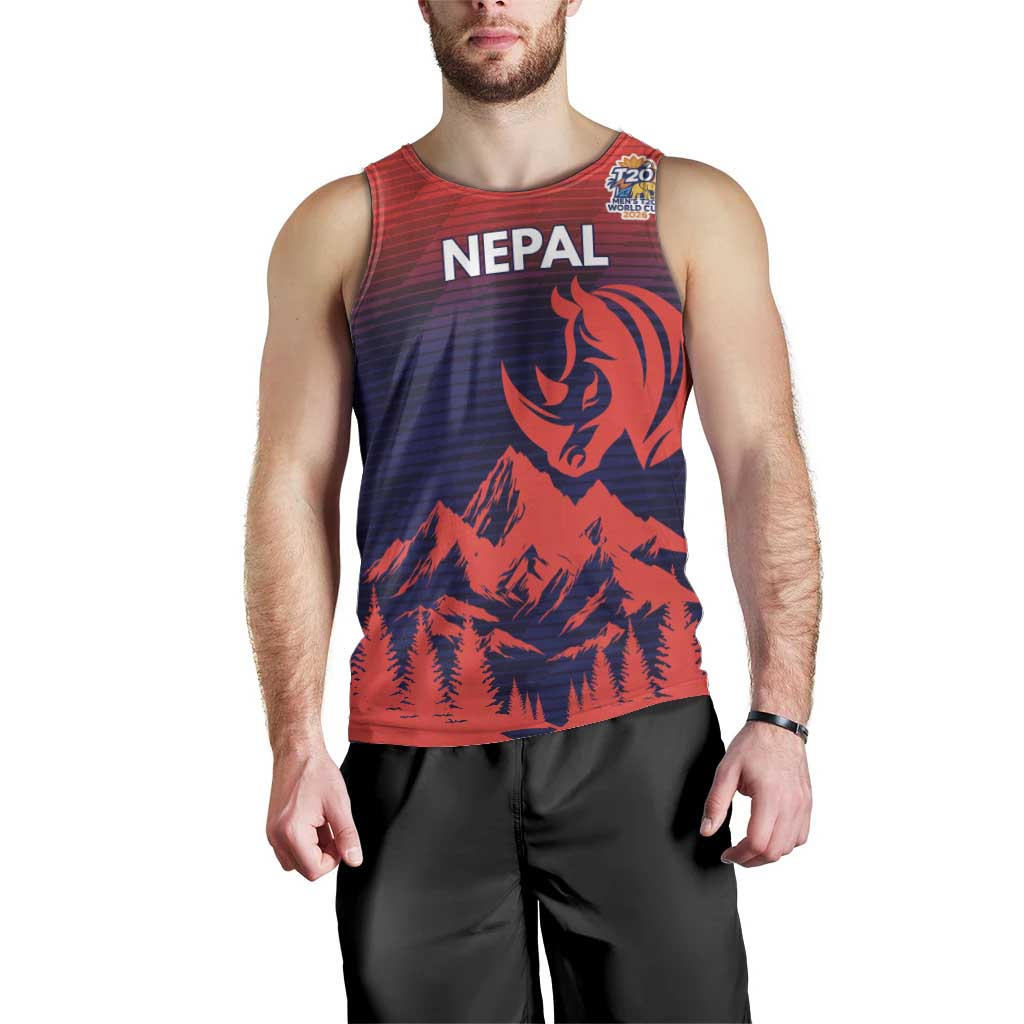 Custom Cricket Nepal East Asia-Pacific Men Tank Top Nepal Rhinos Twenty20 - Wonder Print Shop