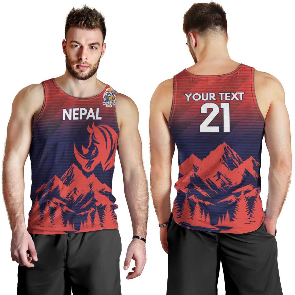 Custom Cricket Nepal East Asia-Pacific Men Tank Top Nepal Rhinos Twenty20 - Wonder Print Shop