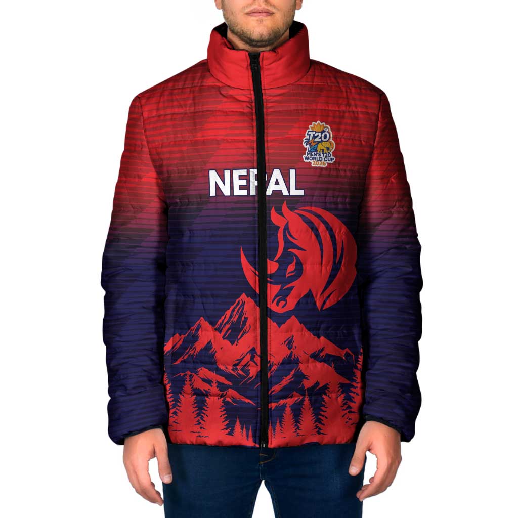 Custom Cricket Nepal East Asia-Pacific Padded Jacket Nepal Rhinos Twenty20 - Wonder Print Shop