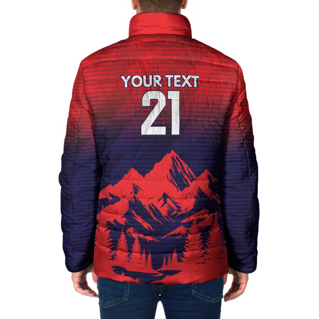 Custom Cricket Nepal East Asia-Pacific Padded Jacket Nepal Rhinos Twenty20 - Wonder Print Shop