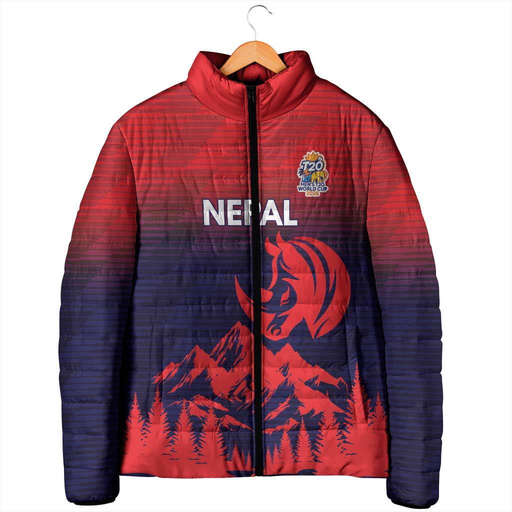 Custom Cricket Nepal East Asia-Pacific Padded Jacket Nepal Rhinos Twenty20 - Wonder Print Shop