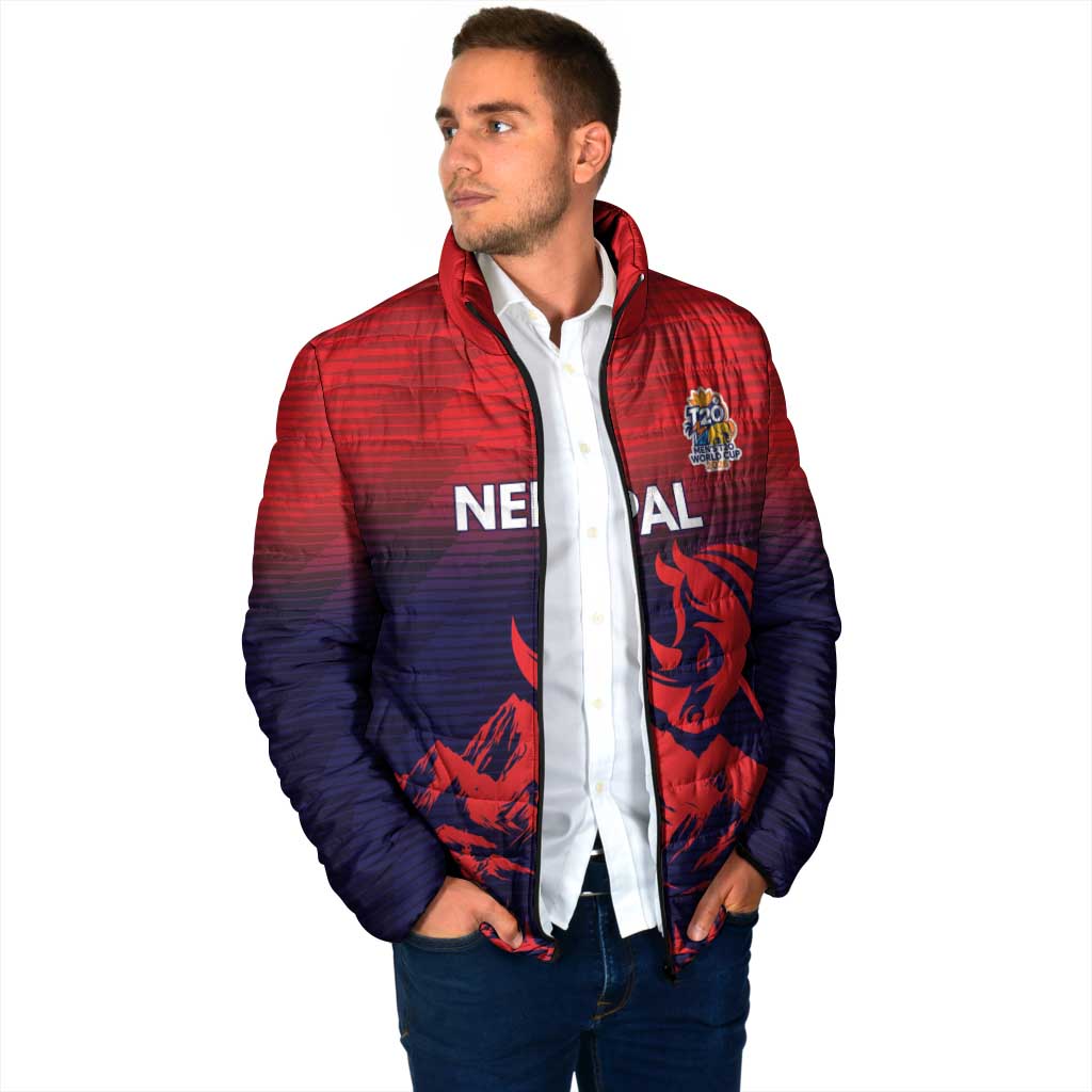 Custom Cricket Nepal East Asia-Pacific Padded Jacket Nepal Rhinos Twenty20 - Wonder Print Shop