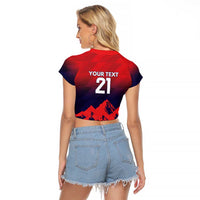 Custom Cricket Nepal East Asia-Pacific Raglan Cropped T Shirt Nepal Rhinos Twenty20 - Wonder Print Shop