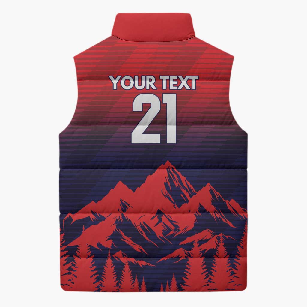 Custom Cricket Nepal East Asia-Pacific Sleeveless Puffer Jacket Nepal Rhinos Twenty20 - Wonder Print Shop