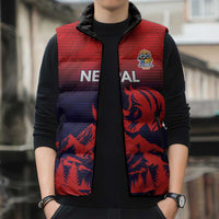 Custom Cricket Nepal East Asia-Pacific Sleeveless Puffer Jacket Nepal Rhinos Twenty20 - Wonder Print Shop