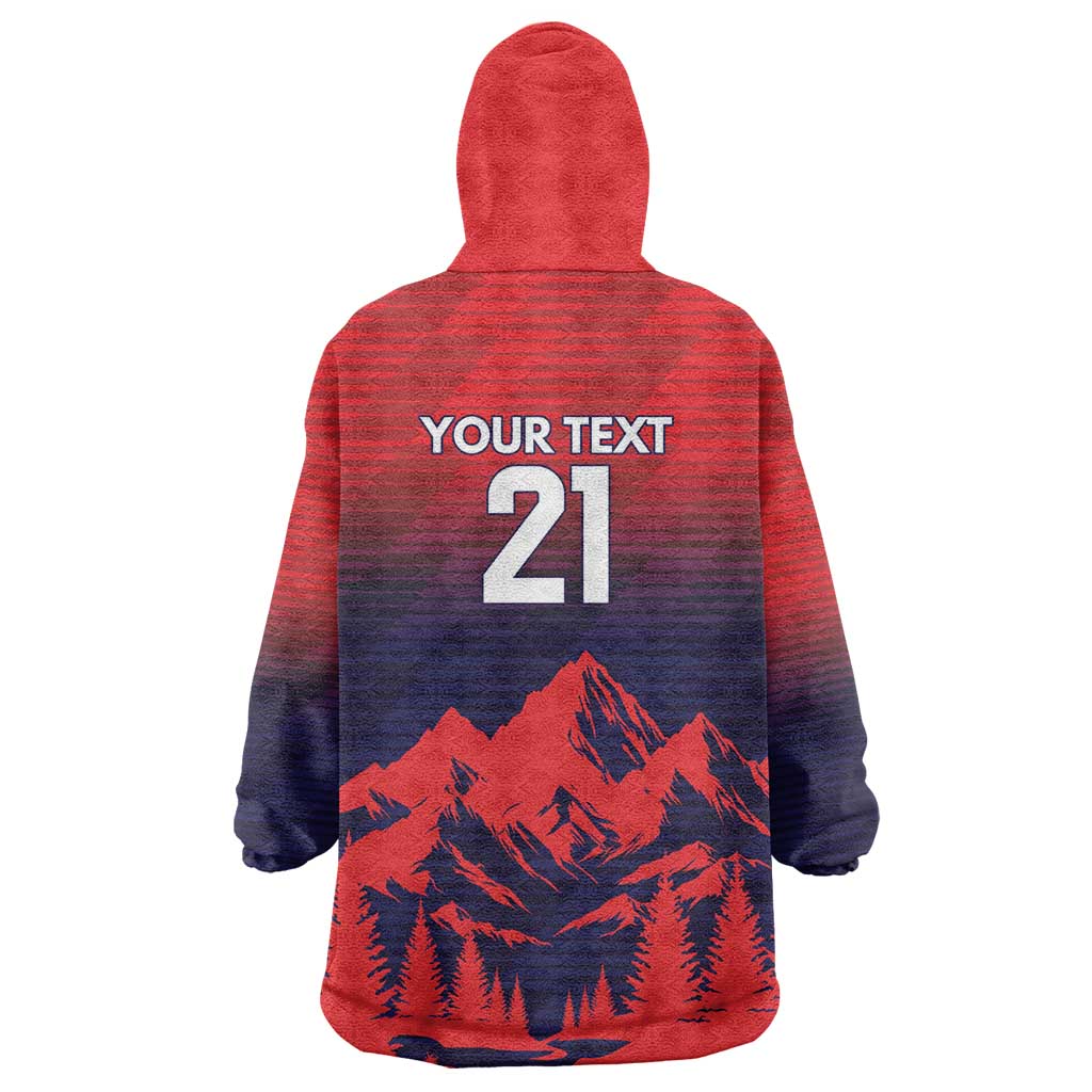 Custom Cricket Nepal East Asia-Pacific Wearable Blanket Hoodie Nepal Rhinos Twenty20 - Wonder Print Shop