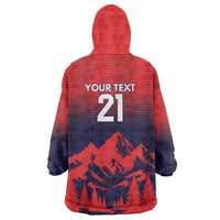 Custom Cricket Nepal East Asia-Pacific Wearable Blanket Hoodie Nepal Rhinos Twenty20 - Wonder Print Shop