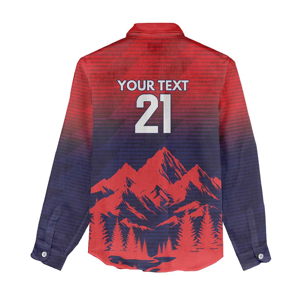 Custom Cricket Nepal East Asia-Pacific Women Casual Shirt Nepal Rhinos Twenty20 - Wonder Print Shop