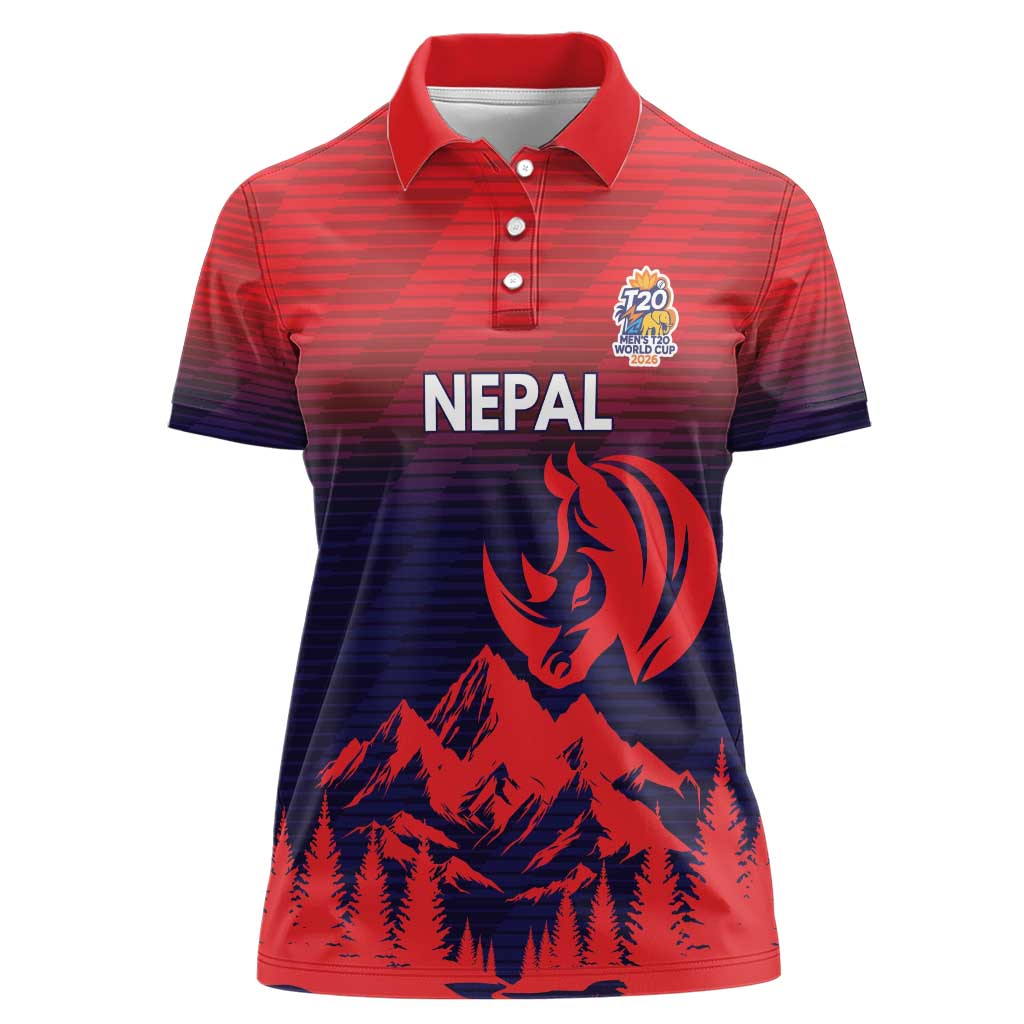 Custom Cricket Nepal East Asia-Pacific Women Polo Shirt Nepal Rhinos Twenty20 - Wonder Print Shop