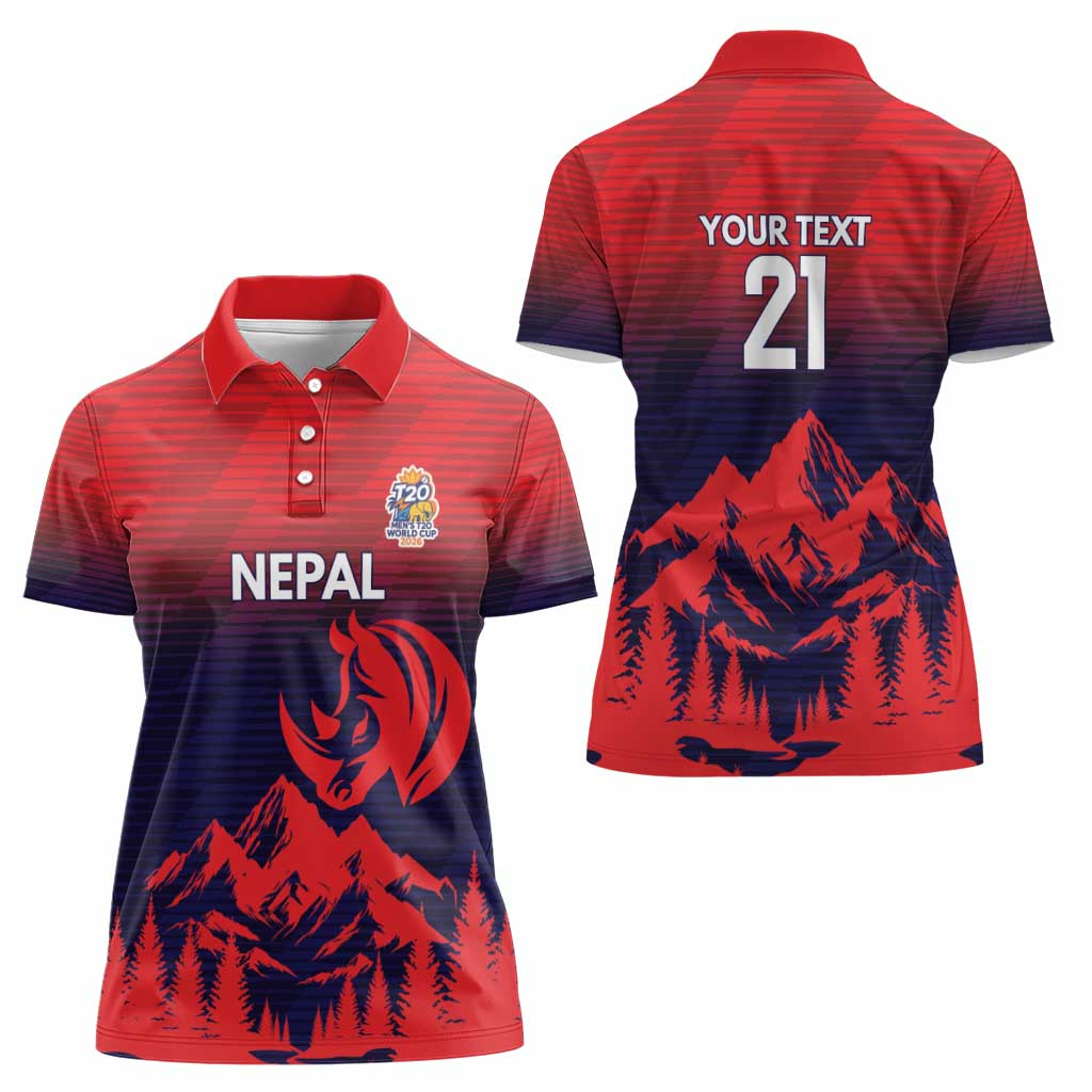 Custom Cricket Nepal East Asia-Pacific Women Polo Shirt Nepal Rhinos Twenty20 - Wonder Print Shop