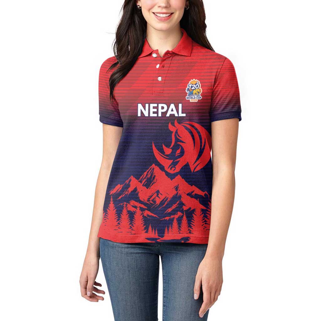 Custom Cricket Nepal East Asia-Pacific Women Polo Shirt Nepal Rhinos Twenty20 - Wonder Print Shop