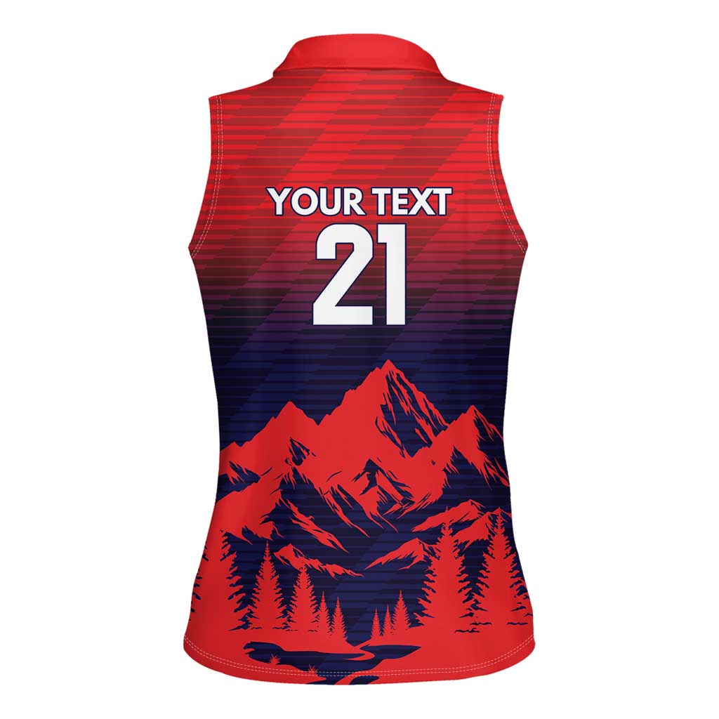 Custom Cricket Nepal East Asia-Pacific Women Sleeveless Polo Shirt Nepal Rhinos Twenty20 - Wonder Print Shop
