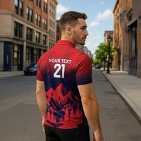 Custom Cricket Nepal East Asia-Pacific Zipper Polo Shirt Nepal Rhinos Twenty20 - Wonder Print Shop