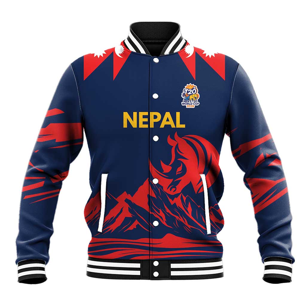 Custom Cricket Nepal East Asia-Pacific Baseball Jacket Nepal Rhinos Champions - Wonder Print Shop