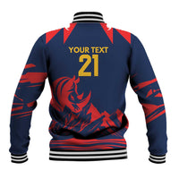 Custom Cricket Nepal East Asia-Pacific Baseball Jacket Nepal Rhinos Champions - Wonder Print Shop