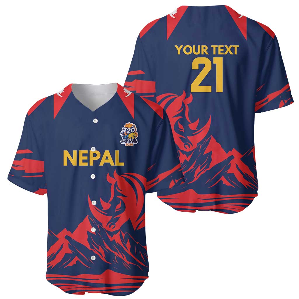 Custom Cricket Nepal East Asia-Pacific Baseball Jersey Nepal Rhinos Champions - Wonder Print Shop