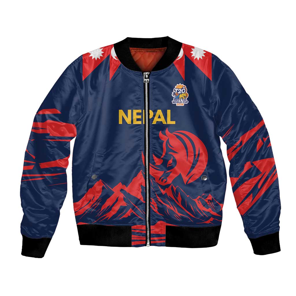 Custom Cricket Nepal East Asia-Pacific Bomber Jacket Nepal Rhinos Champions - Wonder Print Shop