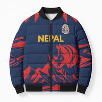 Custom Cricket Nepal East Asia-Pacific Bomber Puffer Jacket Nepal Rhinos Champions - Wonder Print Shop