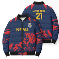 Custom Cricket Nepal East Asia-Pacific Bomber Puffer Jacket Nepal Rhinos Champions - Wonder Print Shop
