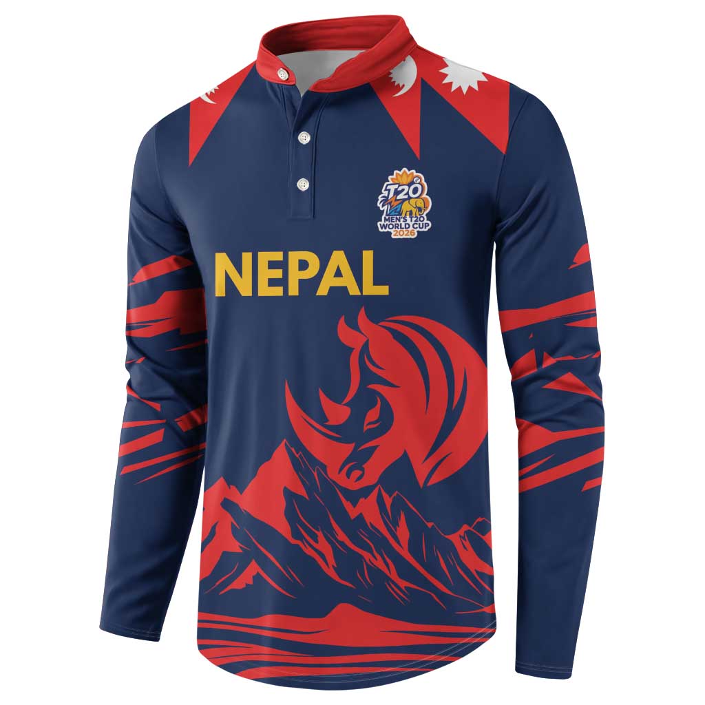 Custom Cricket Nepal East Asia-Pacific Button Sweatshirt Nepal Rhinos Champions - Wonder Print Shop