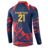 Custom Cricket Nepal East Asia-Pacific Button Sweatshirt Nepal Rhinos Champions - Wonder Print Shop
