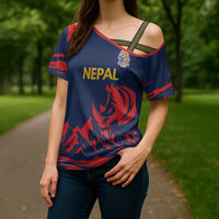 Custom Cricket Nepal East Asia-Pacific Cross Shoulder Shirt Nepal Rhinos Champions - Wonder Print Shop