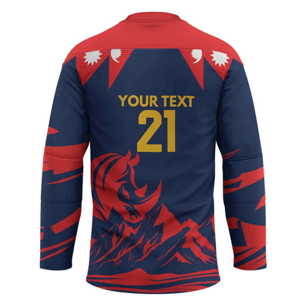 Custom Cricket Nepal East Asia-Pacific Hockey Jersey Nepal Rhinos Champions - Wonder Print Shop