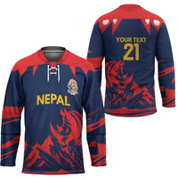 Custom Cricket Nepal East Asia-Pacific Hockey Jersey Nepal Rhinos Champions - Wonder Print Shop