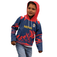Custom Cricket Nepal East Asia-Pacific Kid Hoodie Nepal Rhinos Champions - Wonder Print Shop
