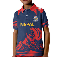 Custom Cricket Nepal East Asia-Pacific Kid Polo Shirt Nepal Rhinos Champions - Wonder Print Shop