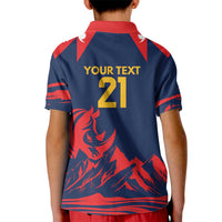 Custom Cricket Nepal East Asia-Pacific Kid Polo Shirt Nepal Rhinos Champions - Wonder Print Shop