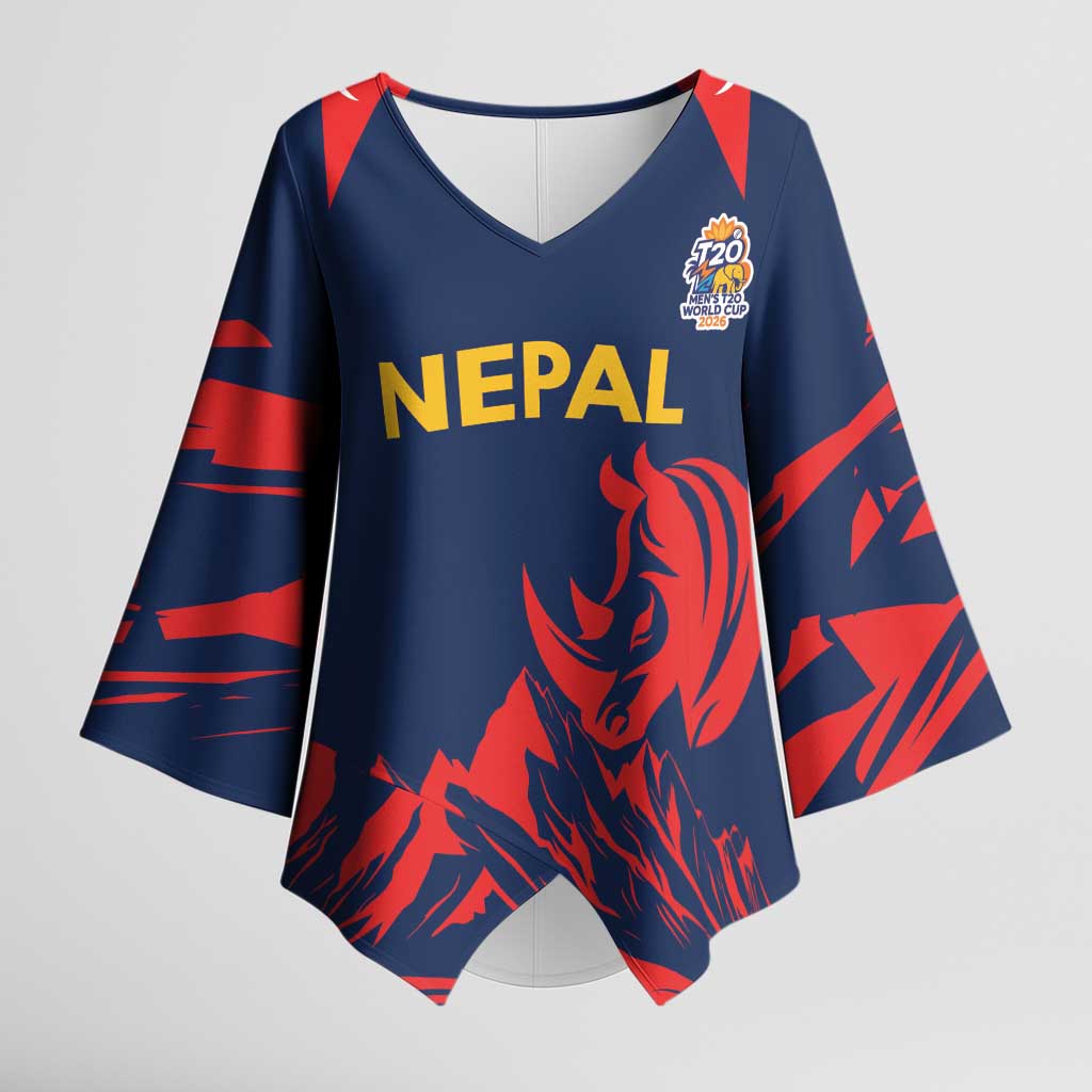 Custom Cricket Nepal East Asia-Pacific Kimono Sleeve Blouse Nepal Rhinos Champions - Wonder Print Shop