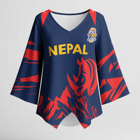Custom Cricket Nepal East Asia-Pacific Kimono Sleeve Blouse Nepal Rhinos Champions - Wonder Print Shop