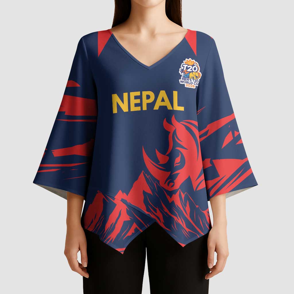 Custom Cricket Nepal East Asia-Pacific Kimono Sleeve Blouse Nepal Rhinos Champions - Wonder Print Shop
