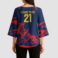 Custom Cricket Nepal East Asia-Pacific Kimono Sleeve Blouse Nepal Rhinos Champions - Wonder Print Shop