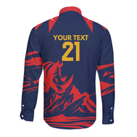Custom Cricket Nepal East Asia-Pacific Long Sleeve Button Shirt Nepal Rhinos Champions - Wonder Print Shop