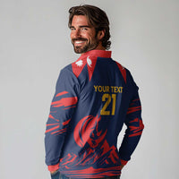 Custom Cricket Nepal East Asia-Pacific Long Sleeve Polo Shirt Nepal Rhinos Champions - Wonder Print Shop