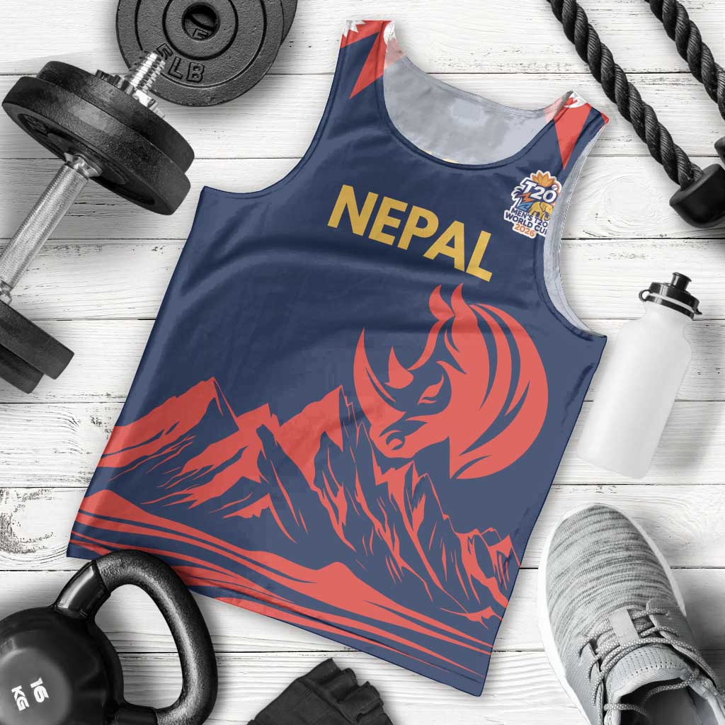 Custom Cricket Nepal East Asia-Pacific Men Tank Top Nepal Rhinos Champions - Wonder Print Shop
