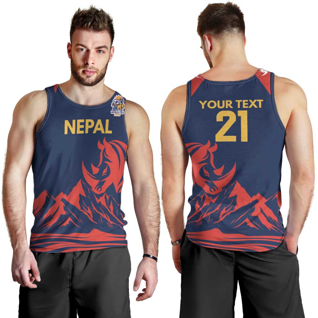 Custom Cricket Nepal East Asia-Pacific Men Tank Top Nepal Rhinos Champions - Wonder Print Shop