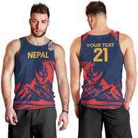 Custom Cricket Nepal East Asia-Pacific Men Tank Top Nepal Rhinos Champions - Wonder Print Shop