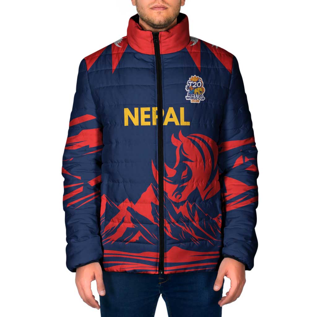 Custom Cricket Nepal East Asia-Pacific Padded Jacket Nepal Rhinos Champions - Wonder Print Shop