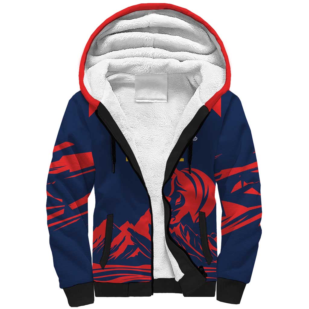 Custom Cricket Nepal East Asia-Pacific Sherpa Hoodie Nepal Rhinos Champions - Wonder Print Shop