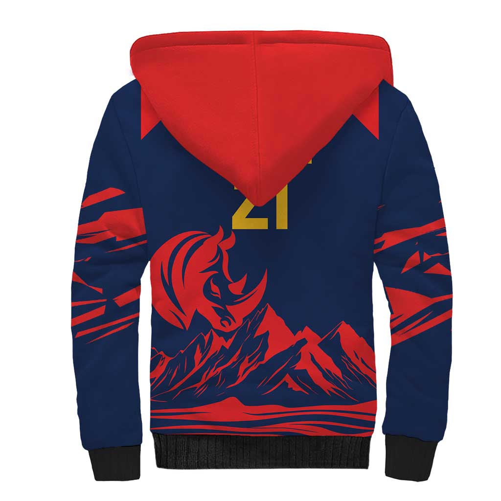 Custom Cricket Nepal East Asia-Pacific Sherpa Hoodie Nepal Rhinos Champions - Wonder Print Shop