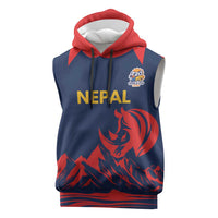 Custom Cricket Nepal East Asia-Pacific Sleeveless Hoodie Nepal Rhinos Champions - Wonder Print Shop
