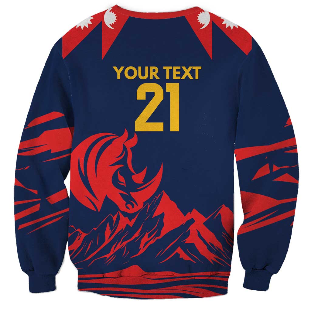 Custom Cricket Nepal East Asia-Pacific Sweatshirt Nepal Rhinos Champions - Wonder Print Shop